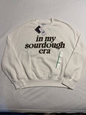 BNWT GRAYSON/THREADS Cream Graphic 'In My Sourdough Era' Crewneck Sweatshirt